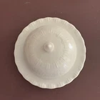 VTG Corning Ware Covered Small Dish White Milk Glass Scalloped