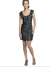 J CREW RUMPLED MERON FLUTTER SLEEVE FULLY LINED SHEATH DRESS SZ 6
