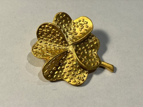Broche Vintage En Forme De Fleur - Couleur Dorée - Bijou Fantaisie Sans Marque