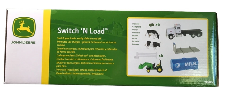 Peterbilt Semi Milk Hauler John Deere Tractor TRUCK Switch N Load Style1/32 Repl - Image 4 of 4