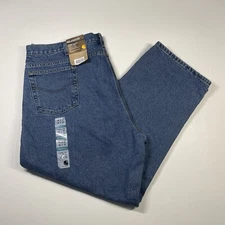 Carhartt Jeans Men’s 46x30 Blue Relaxed Fit Flannel Lined Work Outdoor B172 NEW