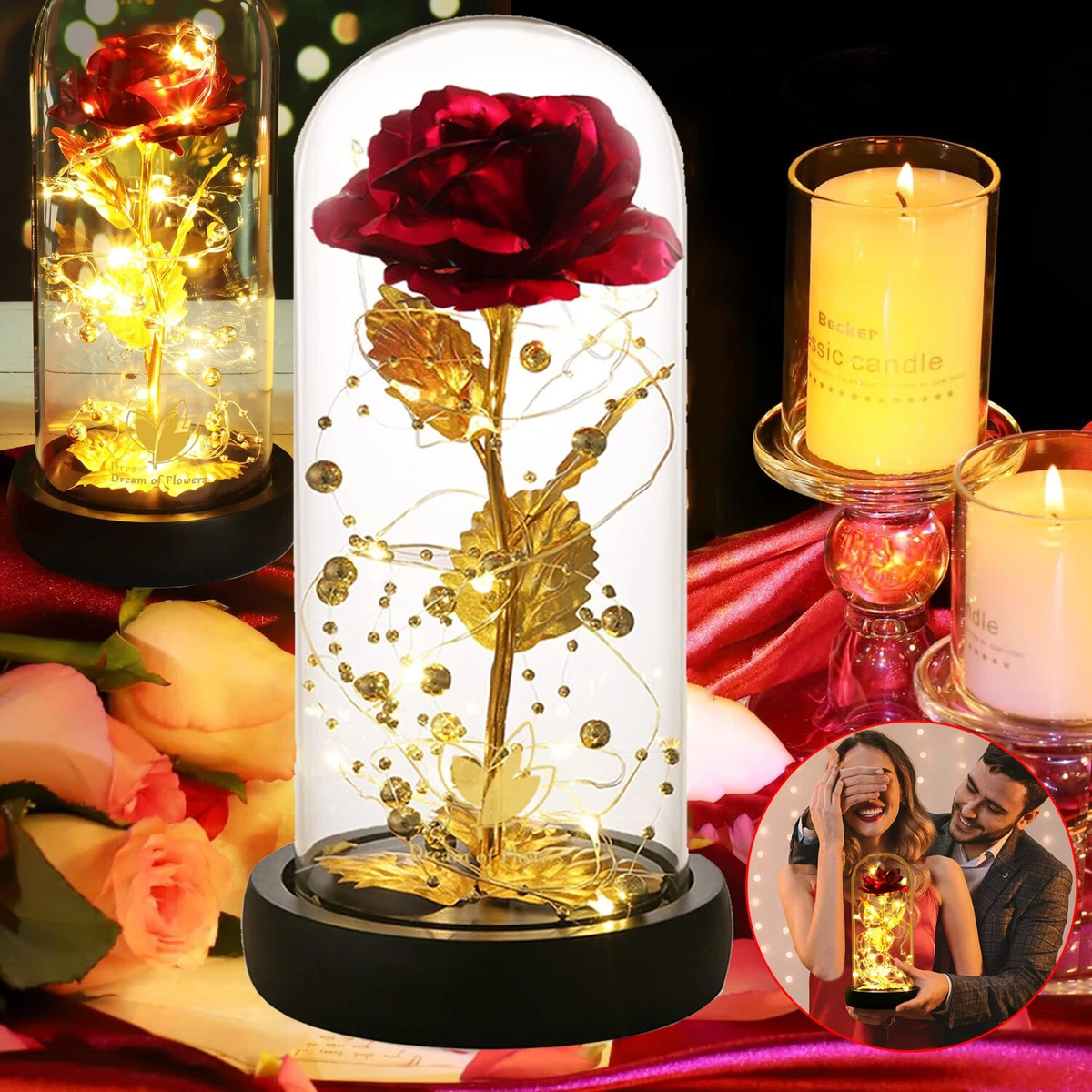 Beauty and the beast led rose deals
