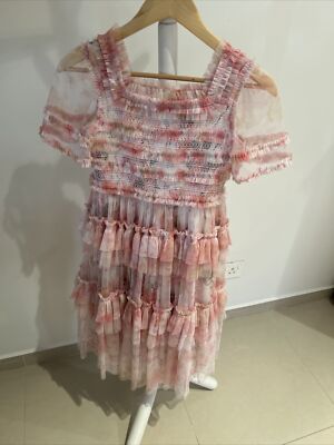 WIE NEU! Needle &  Thread Mädchen Kleid Größe 11 Rosa 146 Blumen