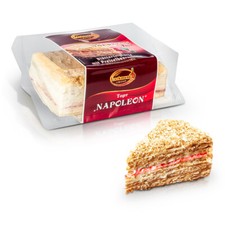 Torte - Napoleon, mit Vanillegeschmack und Preiselbeerf&uuml;llung, tiefgefroren, 400