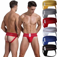 Men Jockstrap Briefs Gym Sexy Underwear Backless Workout Supporter Jock Strap US