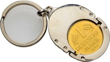 1 German Mark 1990 Bronze Keychain 46mm / 29g Original Coin #FGX