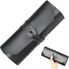 Leather Tool Roll Up Pouch 10 Slot Woodworking Tool Organizer Full Grain Leather