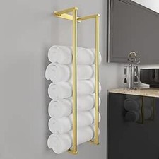 Gold Stainless Steel Wall Mounted Bathroom Towel Holder Rack for Rolled Towel
