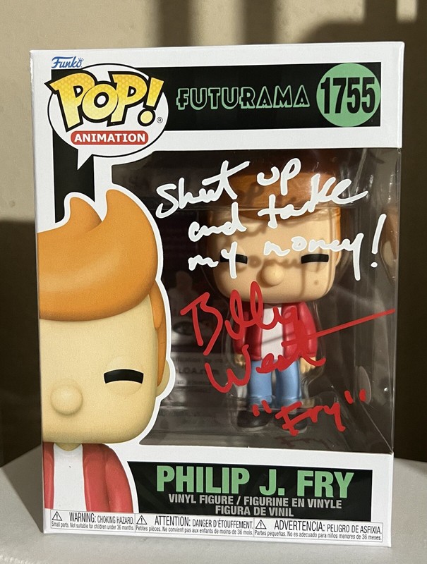 PHILIP J. FRY FUNKO POP AUTO/QUOTE BY BILLY WEST JSA CERT