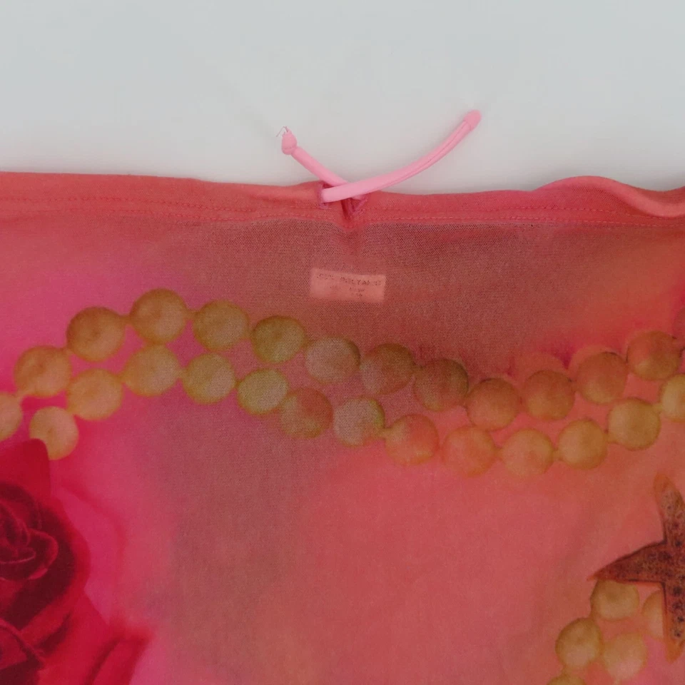 XOXO Natación Mujer Mediana Rosa Naranja Rosa Flor Floral Estampado Perla Falda Encubrimiento Foto 2 de 4