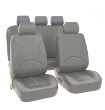 Full Set 5-Seats Seat Covers Car Front Rear Seat Covers Cushion PU Leather Pads