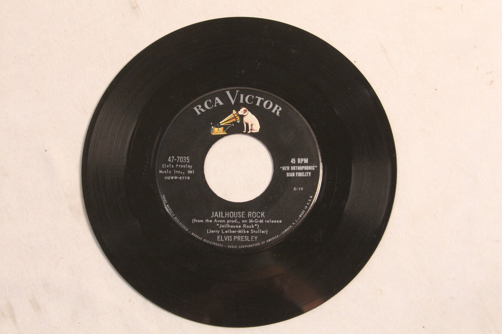 Elvis Presley 45 rpm Jailhouse Rock & Treat Me Nice 1957 Picture Sleeve ...