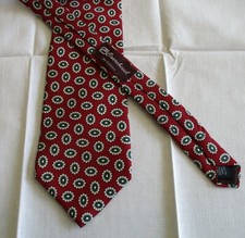 Courchevel By Damon Floral red background 100% Imported Silk Tie Made in USA