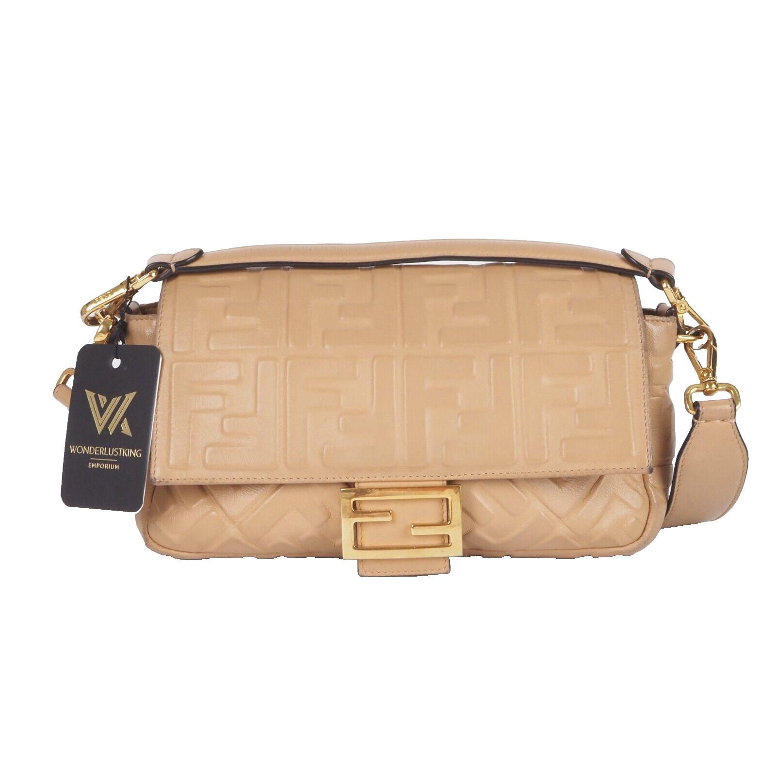 FENDI baguette medium 8br600 nappa beige luxury designer shoulder bag OP: €3000