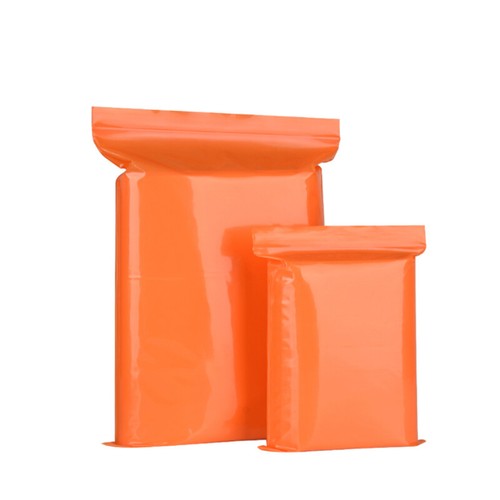 Grip Seal Bags Resealable Zip Lock Plastic Bags Reusable Orange Poly Bag Baggies - Picture 4 of 6