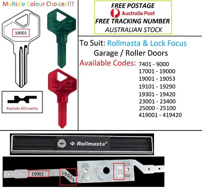 Key Cut to Code for Rollmasta Roller Garage Door Replacement Spare Keys