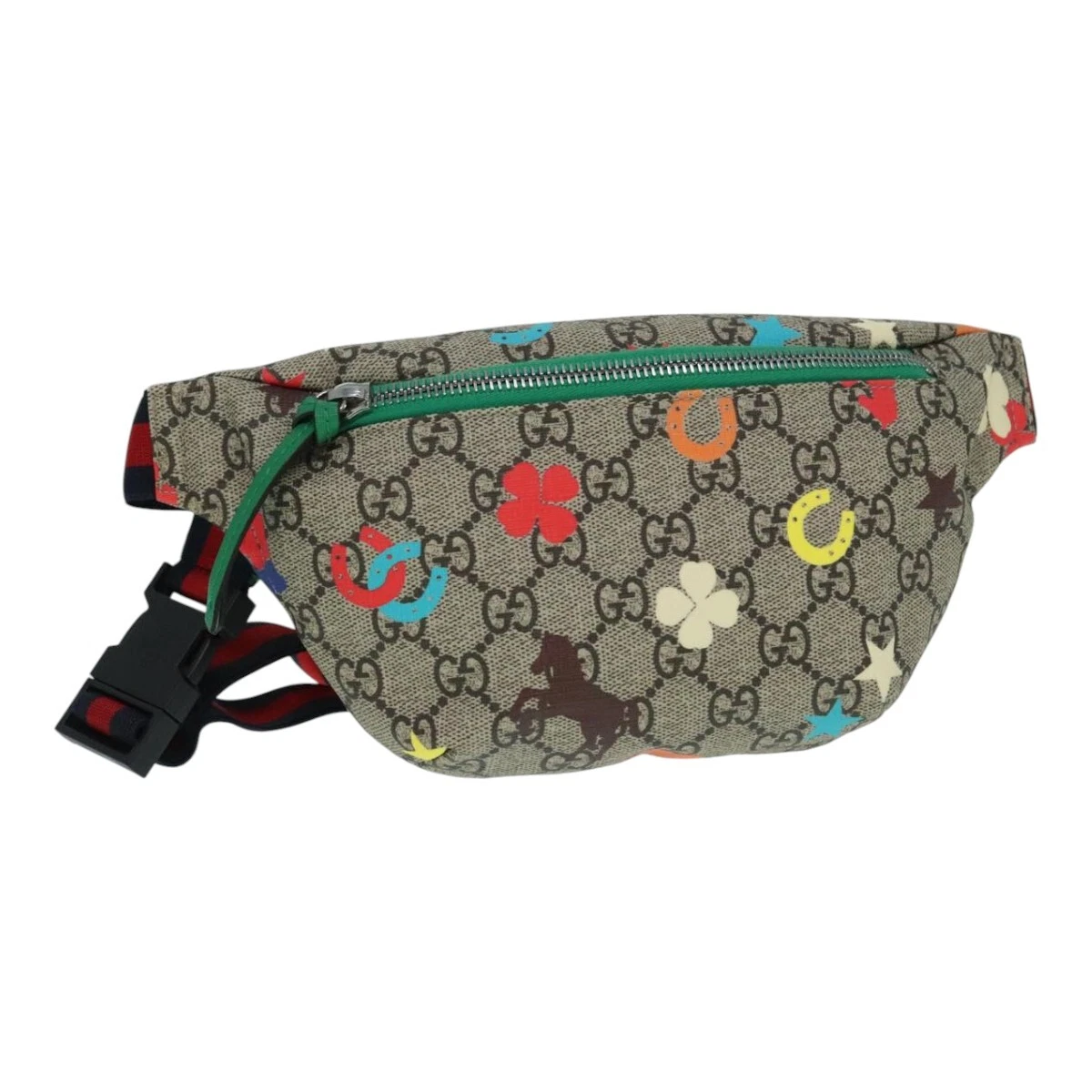 Sac bandoulière GUCCI GG Supreme Sherry Line PVC beige argent marine 502095 authentique 92646