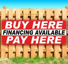 BUY HERE PAY HERE FINANCING AVAILABLE Advertising Vinyl Banner Flag Sign USA