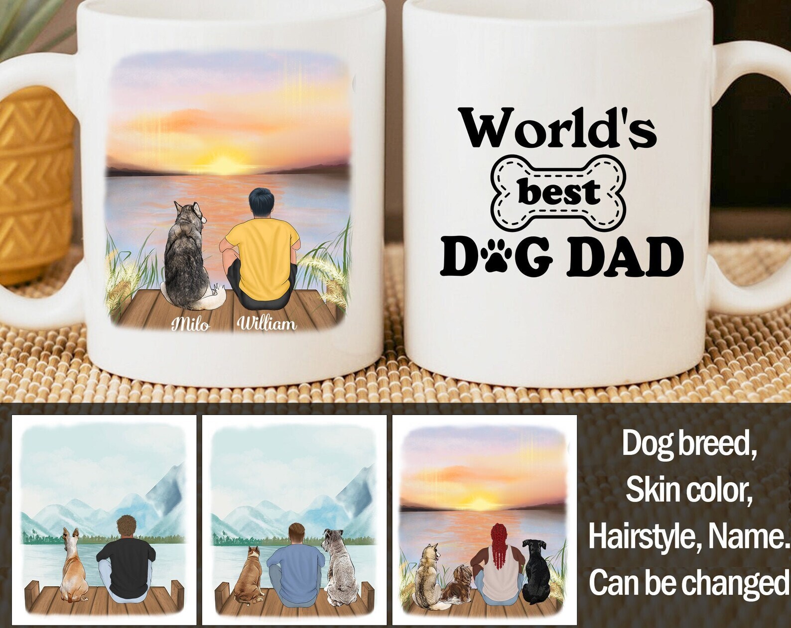 World's Best Dog Dad Mug Personalized Dog Dad Mug Custom Gift For Dog Owner
