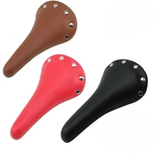 Vintage Leather Bicycle Saddle Road Bike MTB Soft Saddles Retro Seat Cushions