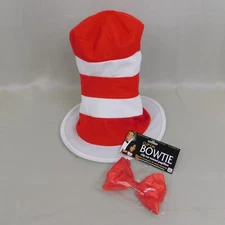 Cat in the Hat Halloween Costume Kit - Hat & Bowtie - Adult One Size #3561