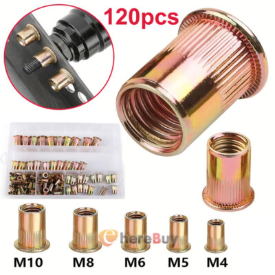 M4 M5 M6 M8 M10 M12 Flat Head Threaded Binding Rivet Nut Insert Rivnut Nutsert