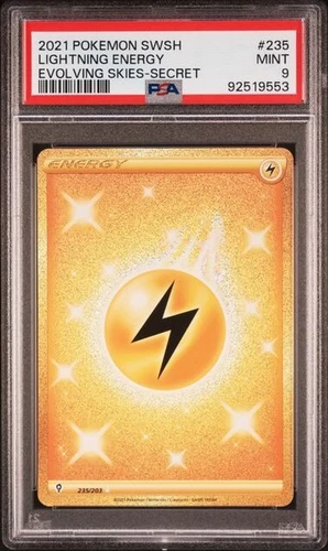 POKEMON 2021 Evolving Skies Secret Rare LIGHTNING ENERGY #235 PSA 9 Mint RARE