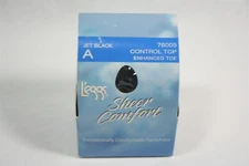 103X06 L'eggs 76002 Sheer Comfort Control Top Pantyhose A Soft Black