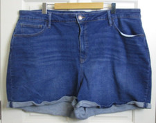 Ava  Viv Jean Shorts Women Size 26W Waist 46 Distressed Stretch Cuffed 70-33589