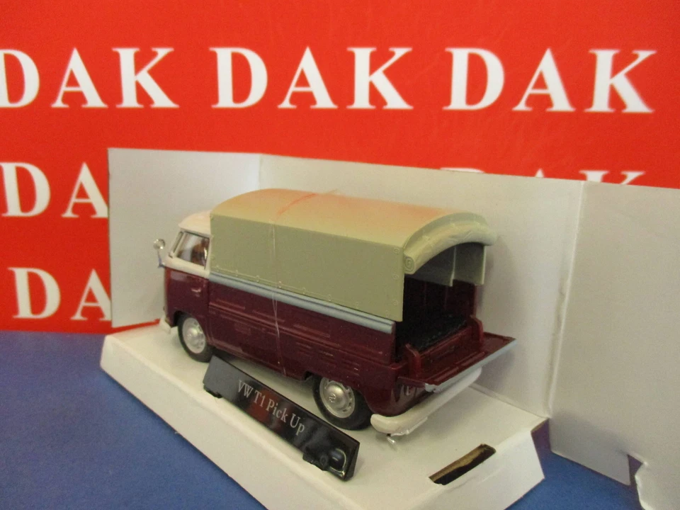 Die cast 1/43 Modellino Furgone Volkswagen T1 Pick Up Telonato Marrone Cararama - Immagine 3 di 4