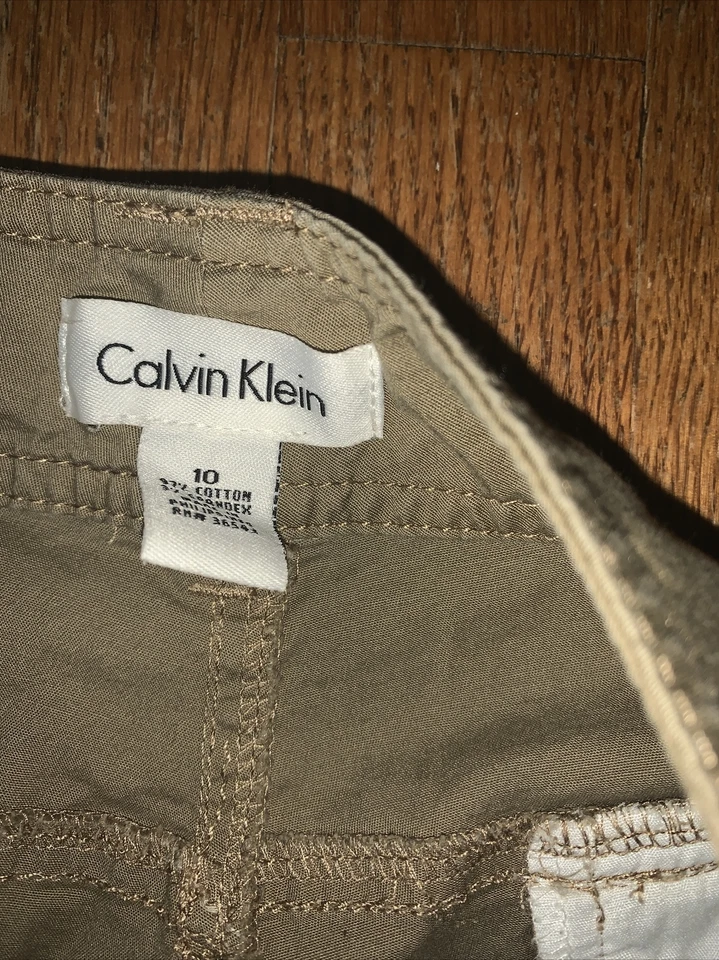 CALVIN KLEIN Cargo Shorts Khaki Designer Women’s Size 10 - Image 4 of 4