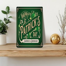 Patrick's Day Green Vintage Handcrafted Tin Metal Signs Home D cor 8x12