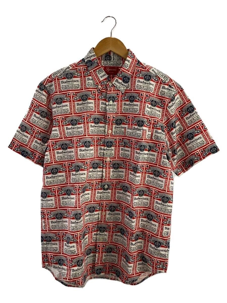 Chemise Supreme manches courtes/L/Coton/Rouge/Motif all over/09SS Budweiser Occasion