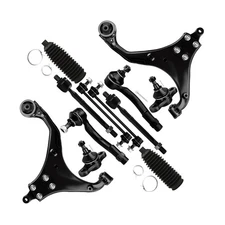 12pcs Set Front Suspension Kit Lower Control Arm Inner Outer Tie Rod End Sway...