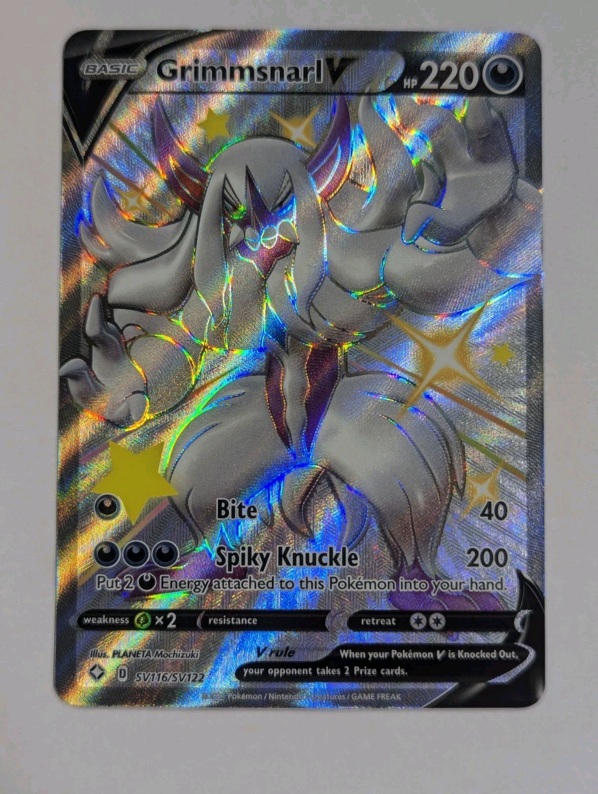 Grimmsnarl V SV116/SV122 Shining Fates Ultra Rare Holo Pokemon TCG Card NM