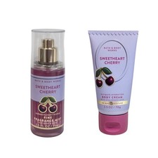 NEW Bath and Body Sweet Heart Cherry Body Cream 2.5 oz, Travel Size Body Mist