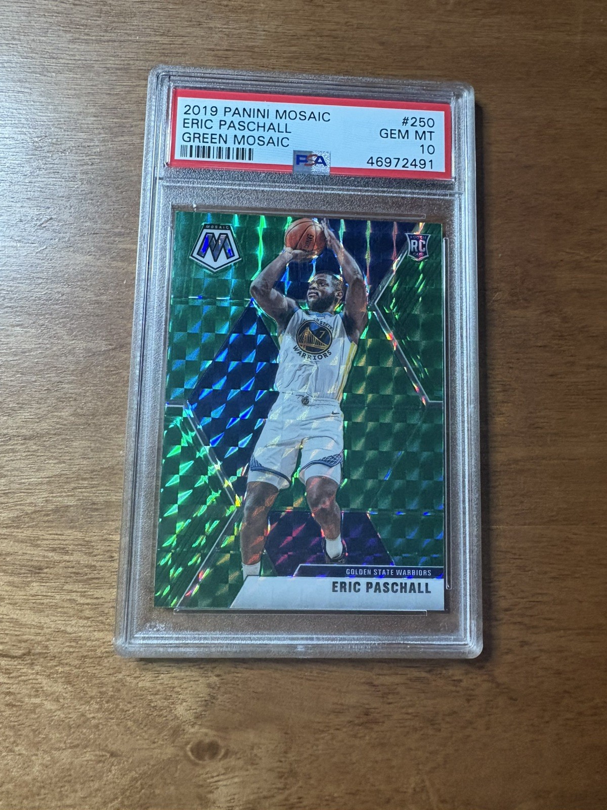 2019 Panini Mosai Green Mosaic #250 Eric Paschall RC Rookie Warriors PSA 10 Mint