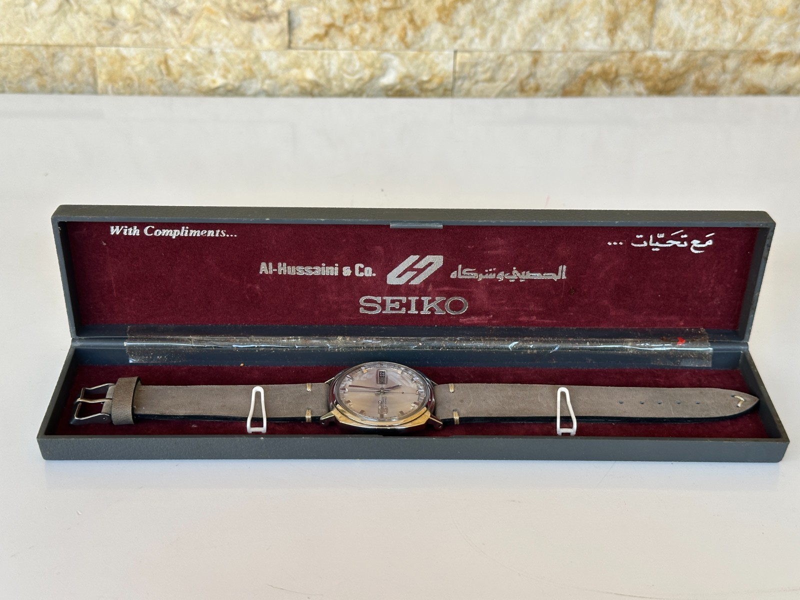 1969 Vintage Seiko 5 6119-6000 Automatic Watch Boxed Gents Men Silver image 4