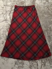Talbots Skirt Wool Blend Women s Size 8 Red/Black Wool Blend Plaid A-Line Skirt
