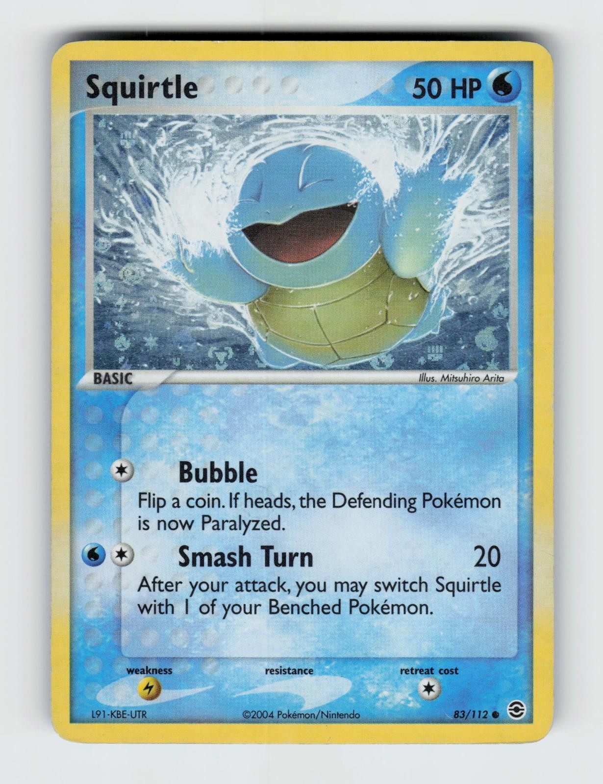Squirtle 83/112 Reverse Holo Common FireRed & LeafGreen Pokemon 2004 MP Arita