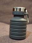 joie Silicone Collapsible Water Bottle On the Go ~ Gray 7.5 oz 225 ml New