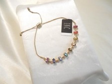 INC Gold-Tone 7-11 Colorful Crystal Stone Sli...