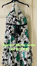 Apricot Floral  Halter Dress / tea dress Size S/8