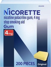 Nicorette Nicotine Gum Stop Smoking Aid, 4 mg, Original Flavor - 200 Count