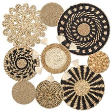 Set of 9 Boho Wall Basket Decor Wicker Woven Wall Basket Decorations Modern