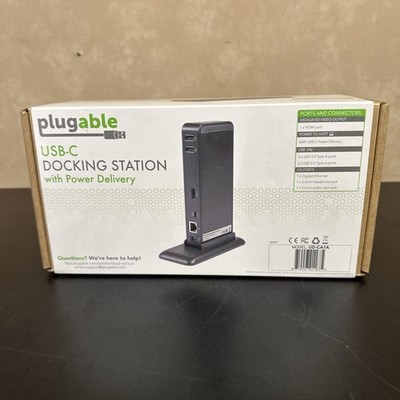 Plugable UD-CA1A USB-C Docking Charging Station with Power Delivery - Black
