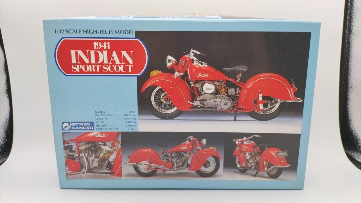 グンゼ産業1941 INDIAN SPORT SCOUT 1/12 スケール Gunze Sangyo 1/12 1941 Indian Sports Scout Plastic Model | eBay