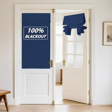 RYB HOME 100 Blackout Linen Door Window 26"W x 40"L Pack of 1 , Navy Blue