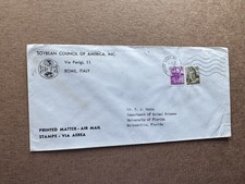 Italy 1963 Cover to US +Soybean Council of America Logo +UF Professor +Topical