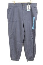 NWT GAP Blue Indigo Women's Size Large Twill Joggers Elastic Waist Travel Pants